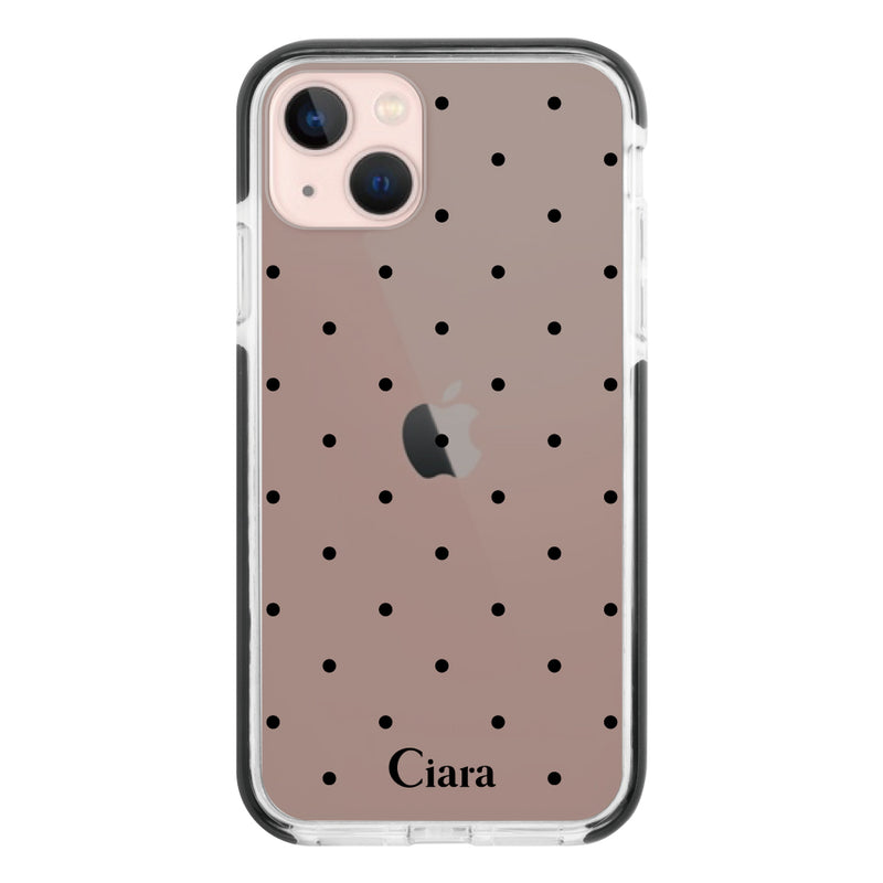 iPhoneケース クッションバンパー 耐衝撃クリアケース スウィートドット