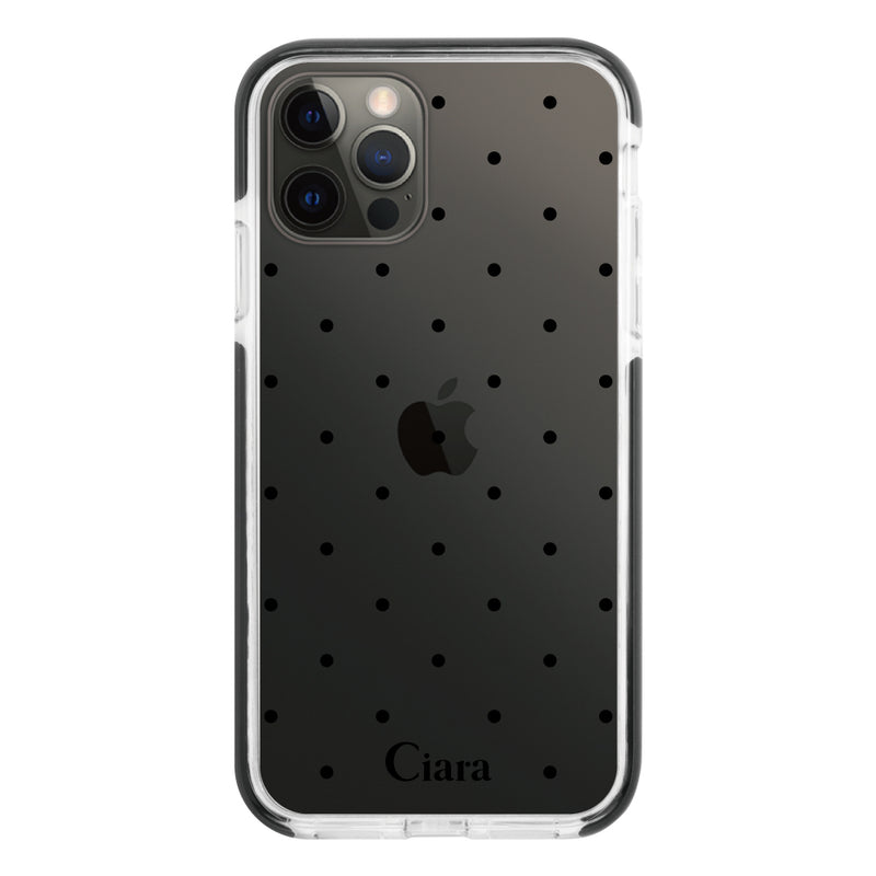 iPhoneケース クッションバンパー 耐衝撃クリアケース スウィートドット