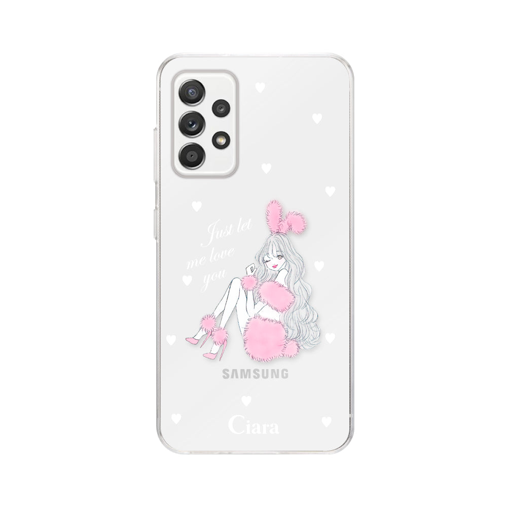 GalaxyA52ケース クリアケース ピンクバニー クリア