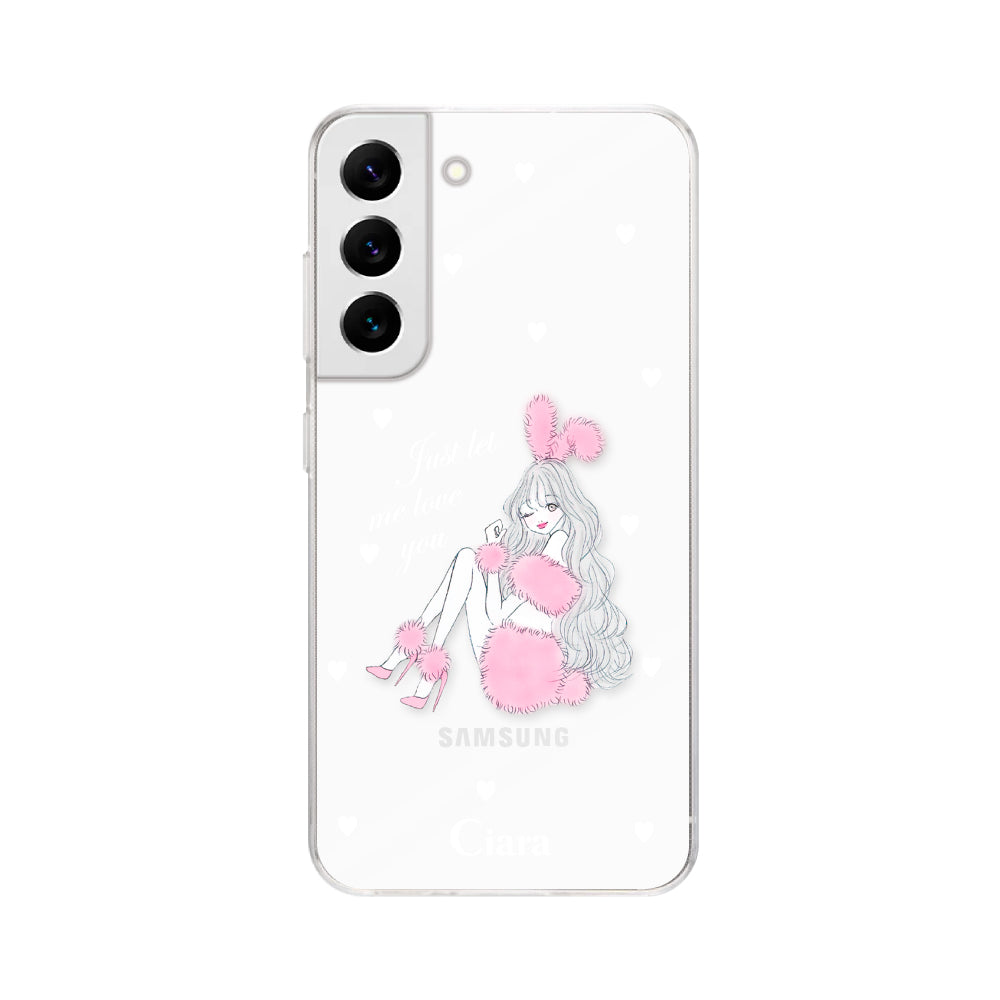 GalaxyS22ケース クリアケース ピンクバニー クリア