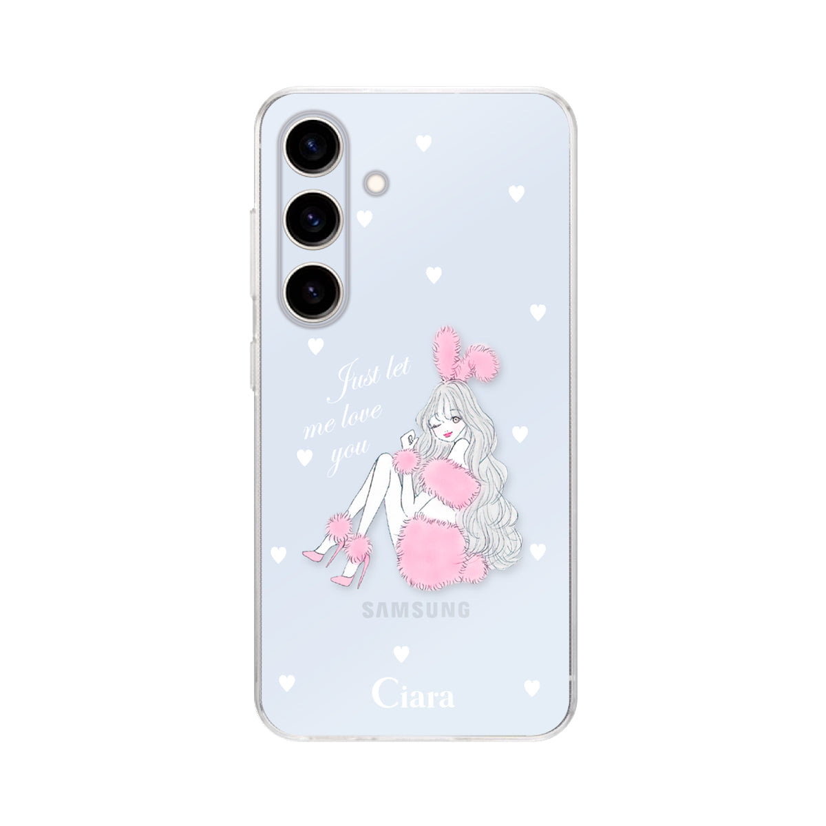GalaxyS25 クリアケース ピンクバニー クリア