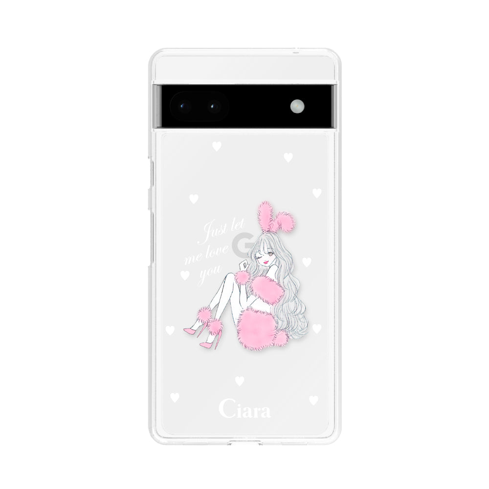 GooglePixel6aケース クリアケース ピンクバニー クリア