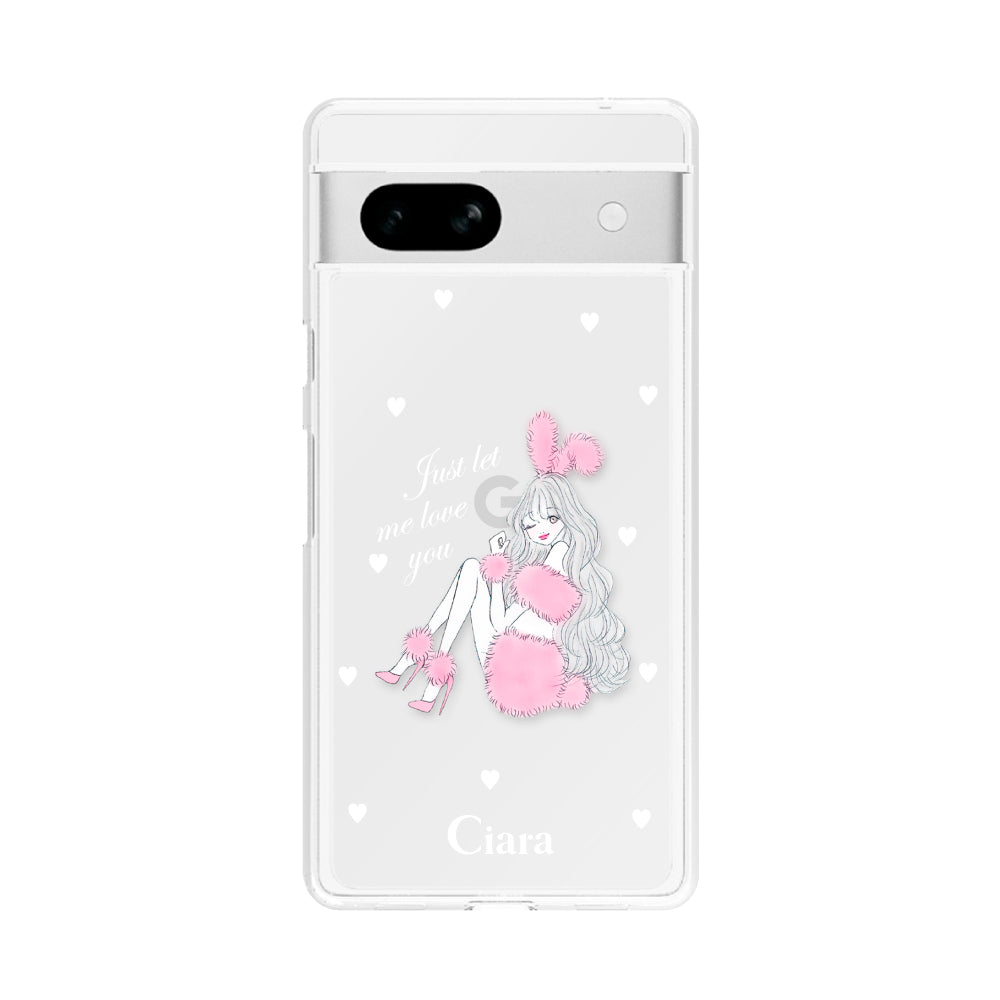 GooglePixel7aケース クリアケース ピンクバニー クリア