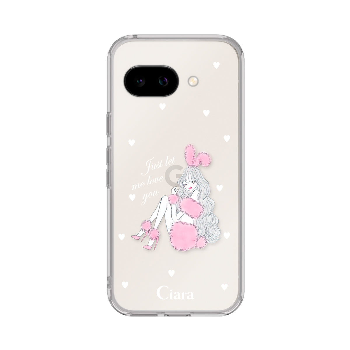 GooglePixel9a クリアケース ピンクバニー クリア