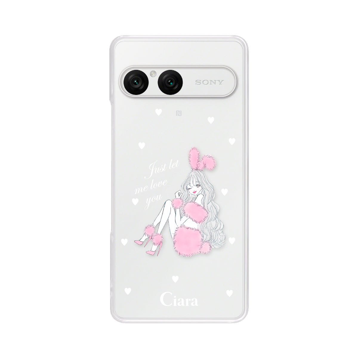 Xperia10Ⅶ クリアケース ピンクバニー クリア