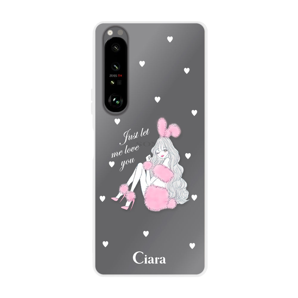 Xperia1Ⅲケース クリアケース ピンクバニー クリア