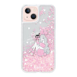 iPhone13 グリッター オイルクリアケース ピンクバニー ピンク