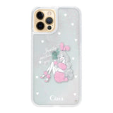 iPhone11Pro グリッター オイルクリアケース ピンクバニー ホワイト
