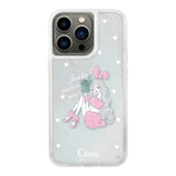 iPhone13Pro グリッター オイルクリアケース ピンクバニー ホワイト