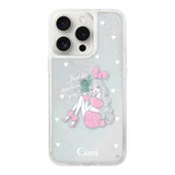 iPhone15ProMax グリッター オイルクリアケース ピンクバニー ホワイト
