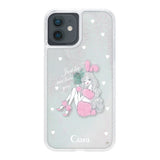 iPhoneXR グリッター オイルクリアケース ピンクバニー ホワイト