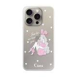 iPhone15Pro ハイブリッド クリアケース ピンクバニー クリア
