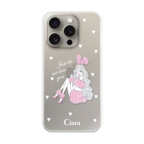 iPhone15Pro ハイブリッド クリアケース ピンクバニー クリア