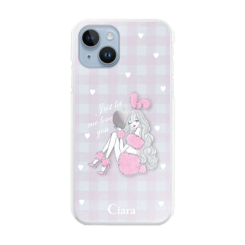 iPhoneケース ハイブリッド クリアケース ピンクバニー