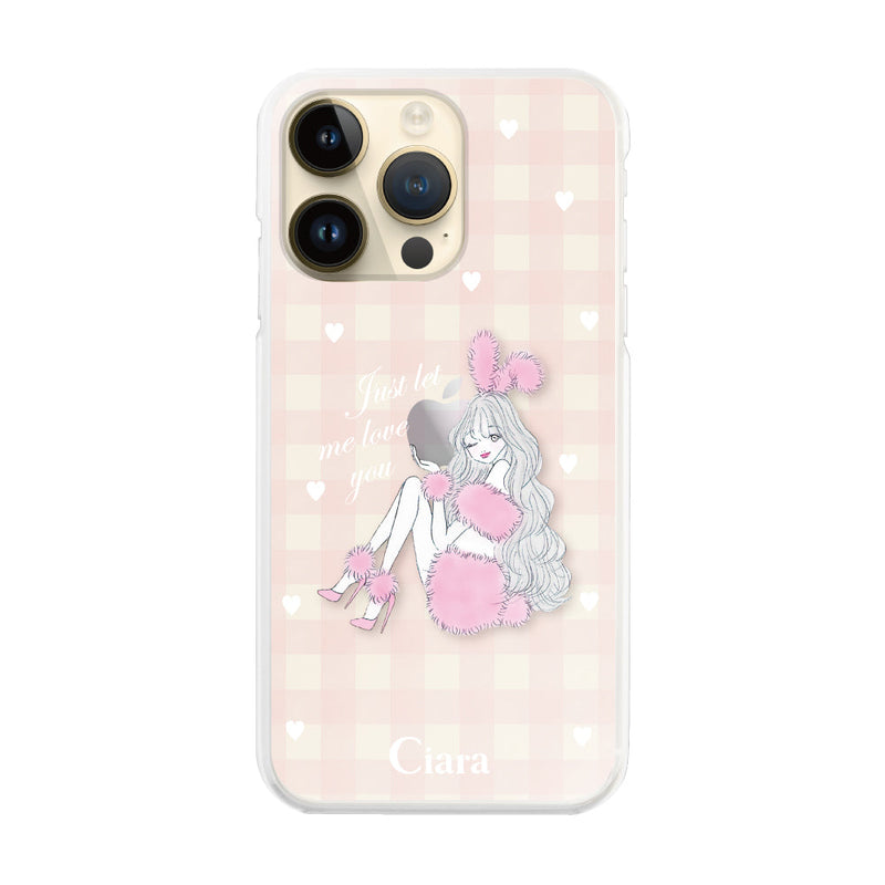 iPhoneケース ハイブリッド クリアケース ピンクバニー