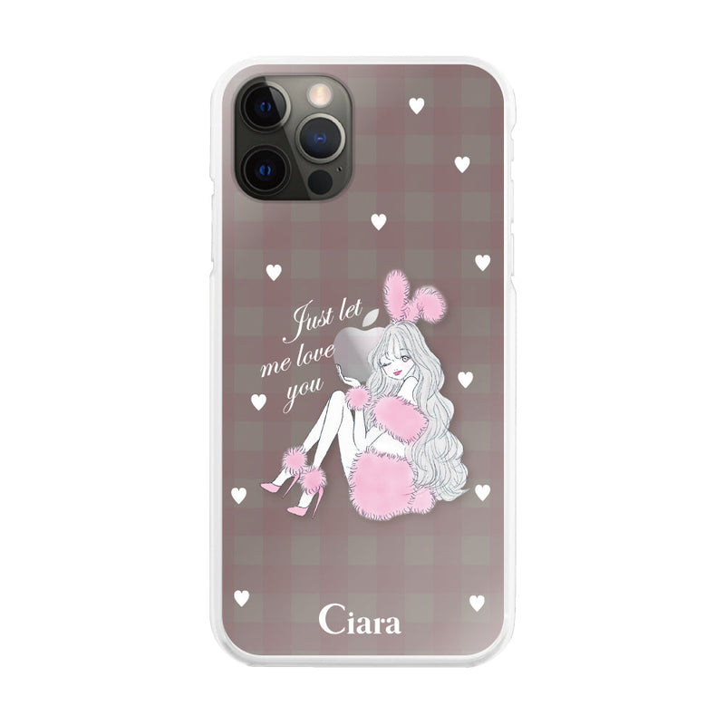 iPhoneケース ハイブリッド クリアケース ピンクバニー