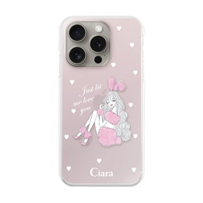 iPhone15Pro ハイブリッド クリアケース ピンクバニー ピンク