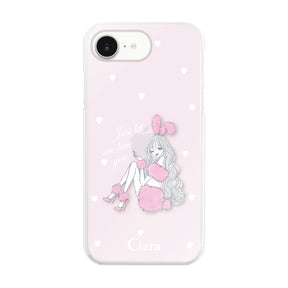 iPhone16e ハイブリッド クリアケース ピンクバニー ピンク
