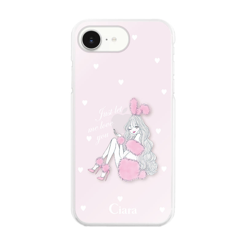 iPhoneケース ハイブリッド クリアケース ピンクバニー