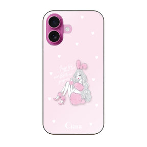 iPhone16 ガラス 強化ガラスケース ピンクバニー ピンク