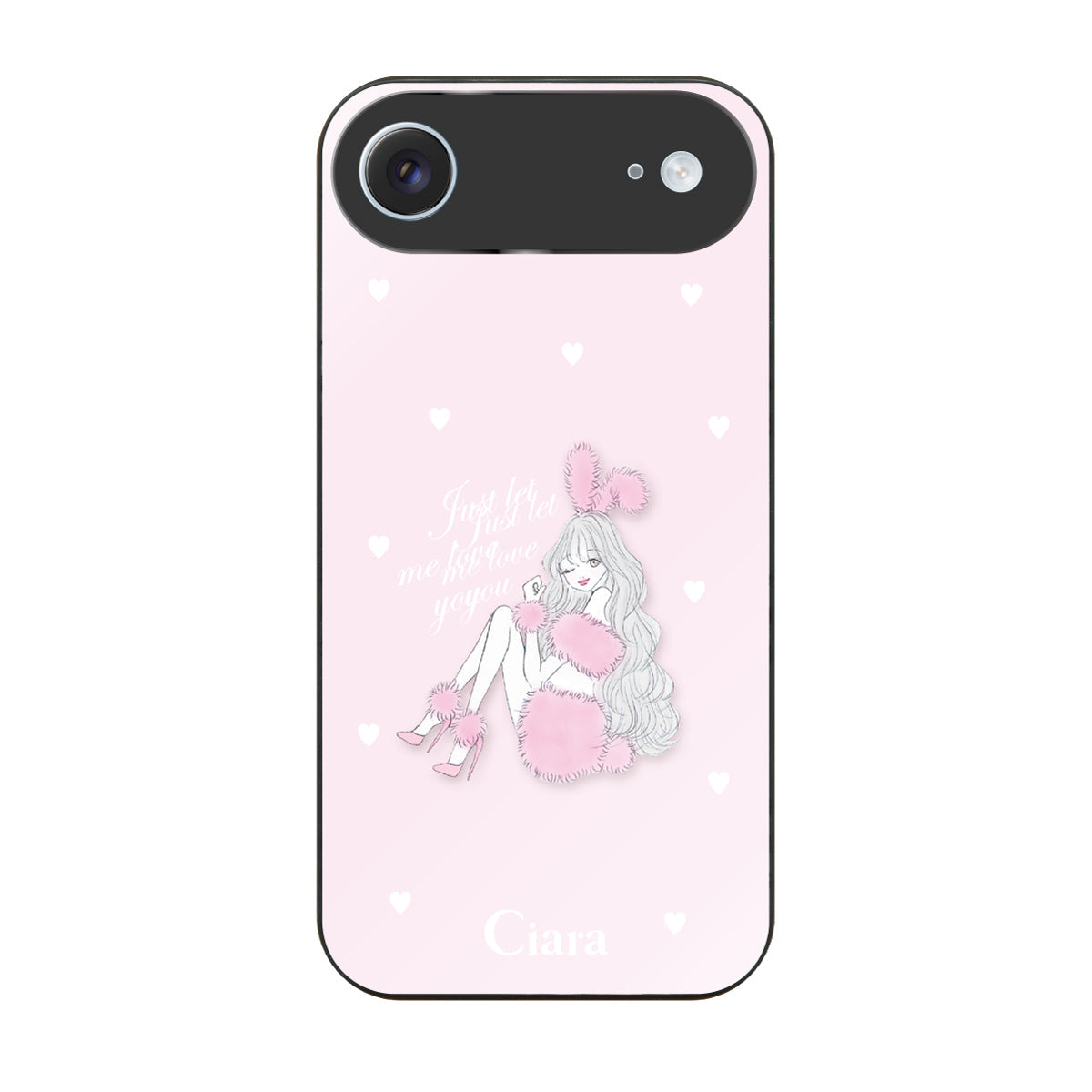 iPhoneAir ガラス 強化ガラスケース ピンクバニー ピンク