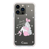 iPhone13Pro クッションバンパー 耐衝撃クリアケース ピンクバニー ピンク