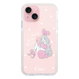 iPhone15 クッションバンパー 耐衝撃クリアケース ピンクバニー ピンク