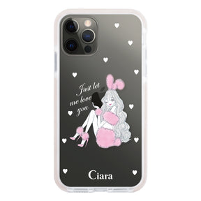 iPhoneX/XS クッションバンパー 耐衝撃クリアケース ピンクバニー ピンク