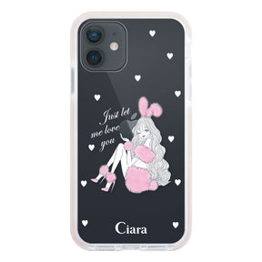 iPhoneXR クッションバンパー 耐衝撃クリアケース ピンクバニー ピンク