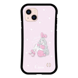 iPhone13 グリップ 耐衝撃ケース ピンクバニー ピンク