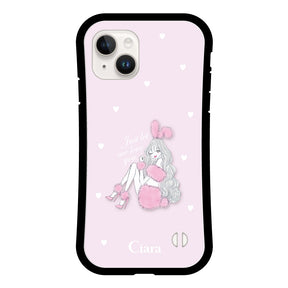 iPhone14 グリップ 耐衝撃ケース ピンクバニー ピンク