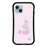 iPhone14Plus グリップ 耐衝撃ケース ピンクバニー ピンク