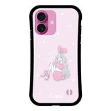 iPhone16Plus グリップ 耐衝撃ケース ピンクバニー ピンク