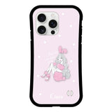 iPhone16ProMax グリップ 耐衝撃ケース ピンクバニー ピンク