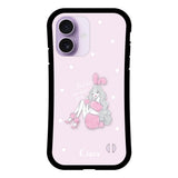 iPhone17 グリップ 耐衝撃ケース ピンクバニー ピンク