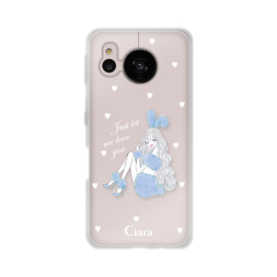 AQUOSケース クリアケース ブルーバニー