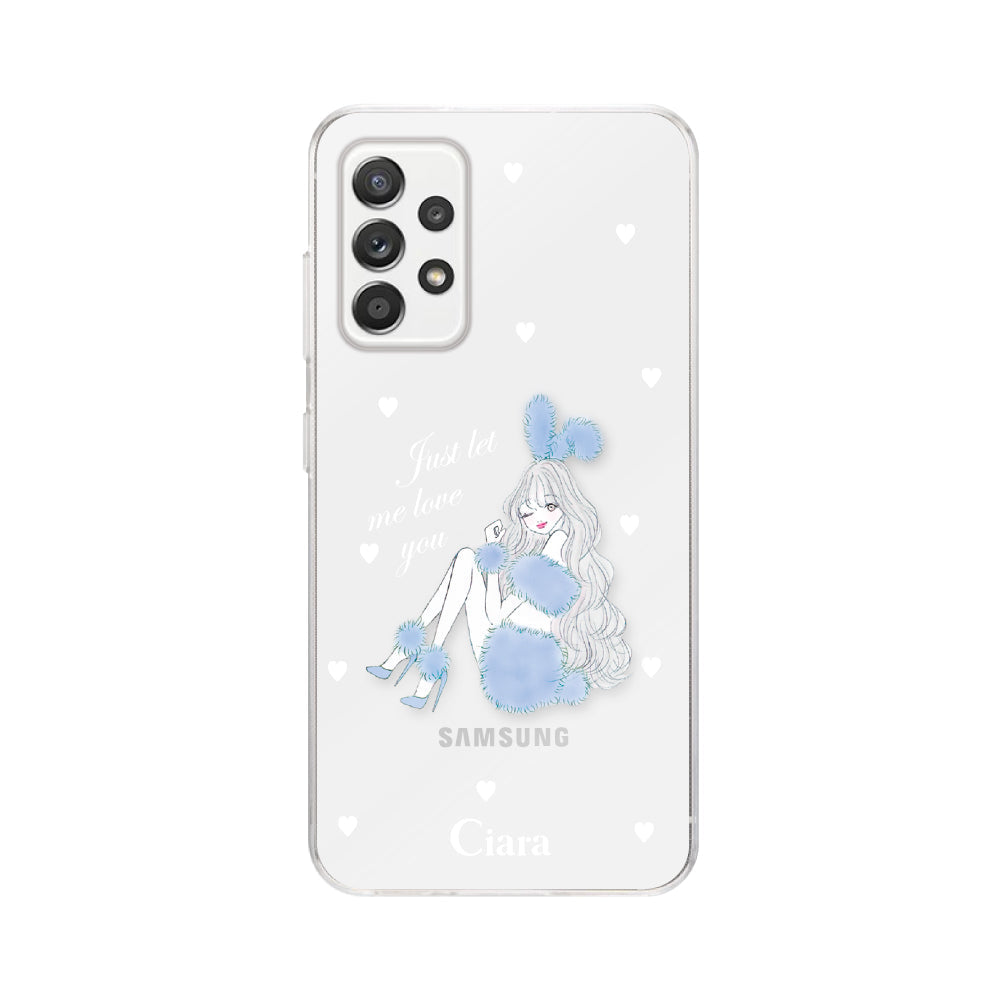 GalaxyA52ケース クリアケース ブルーバニー クリア