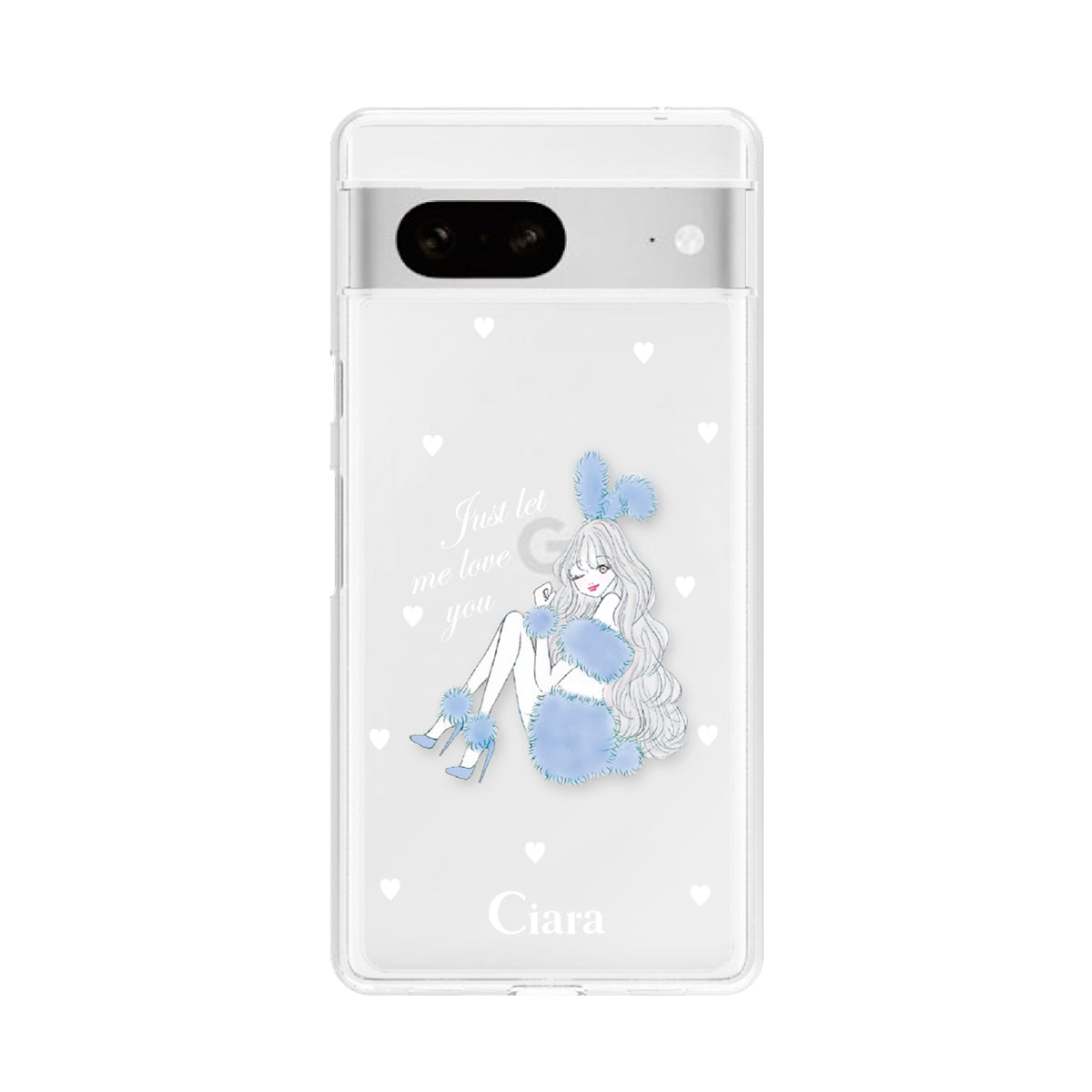 GooglePixel7 クリアケース ブルーバニー クリア