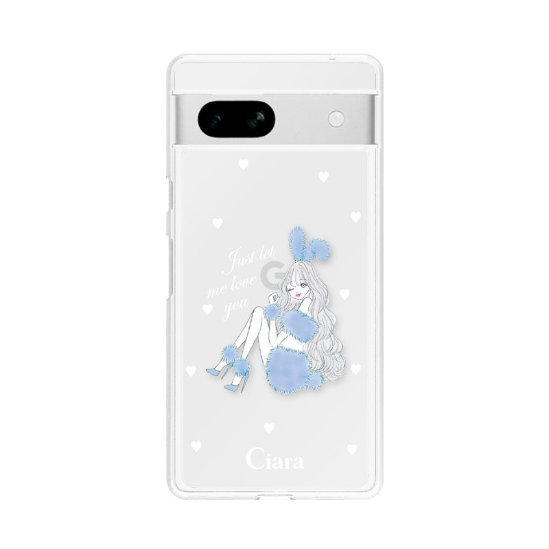 GooglePixelケース クリアケース ブルーバニー