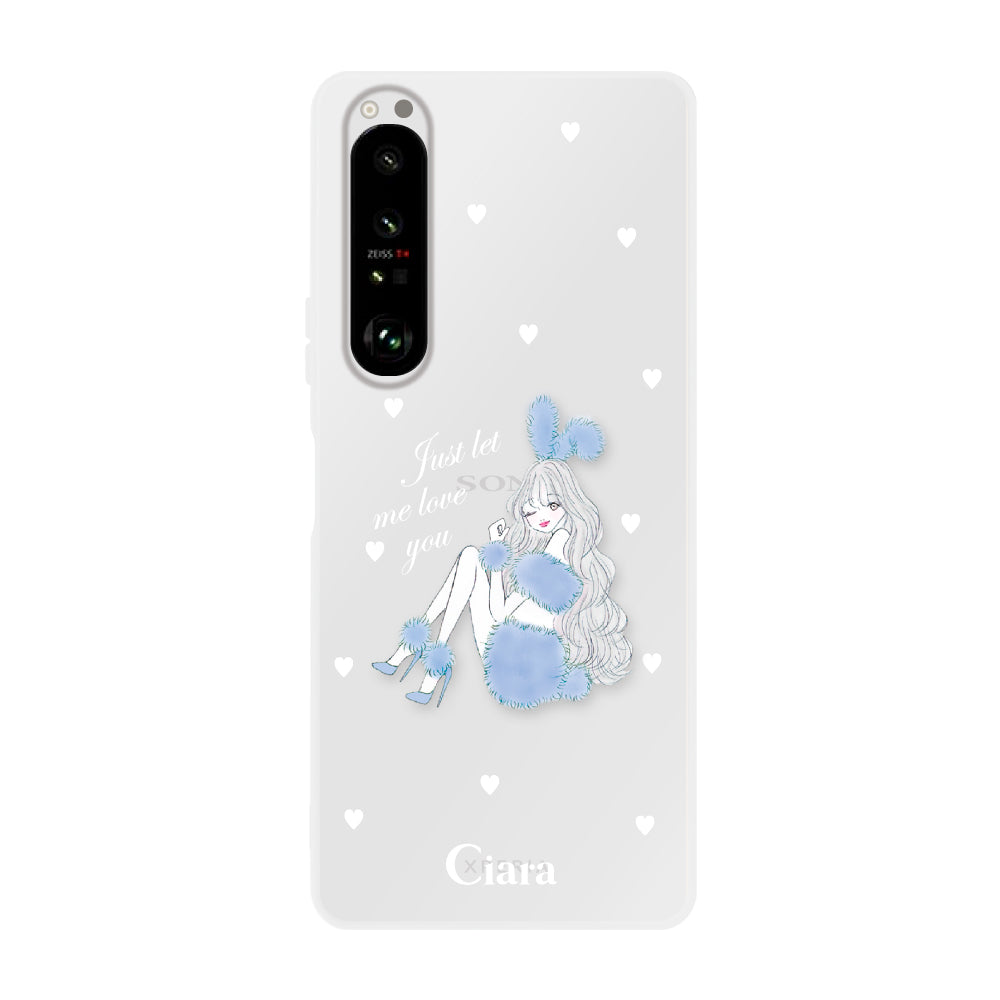 Xperia1Ⅱ クリアケース ブルーバニー クリア