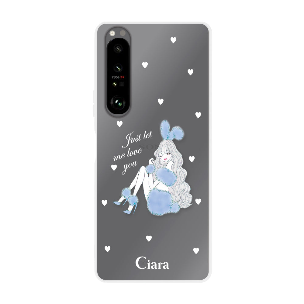 Xperia1Ⅲケース クリアケース ブルーバニー クリア