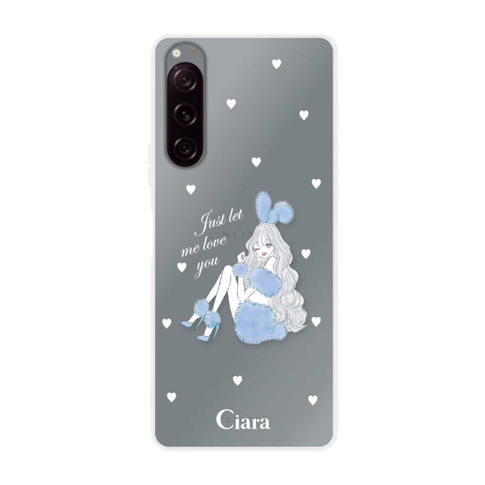 Xperia5Ⅱケース クリアケース ブルーバニー クリア