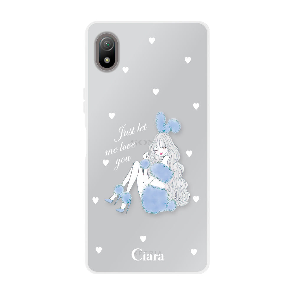 XperiaACEⅢケース クリアケース ブルーバニー クリア