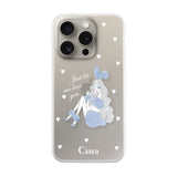 iPhone15Pro ハイブリッド クリアケース ブルーバニー クリア