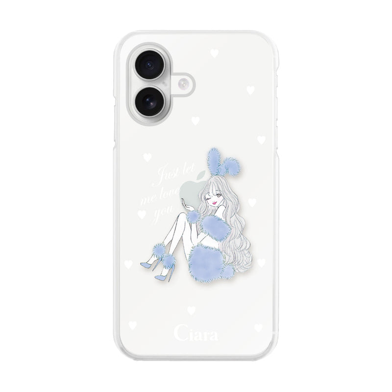 iPhoneケース ハイブリッド クリアケース ブルーバニー