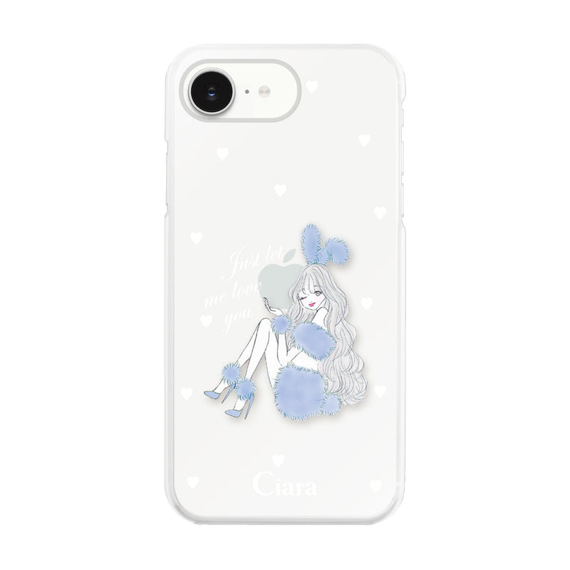 iPhoneケース ハイブリッド クリアケース ブルーバニー