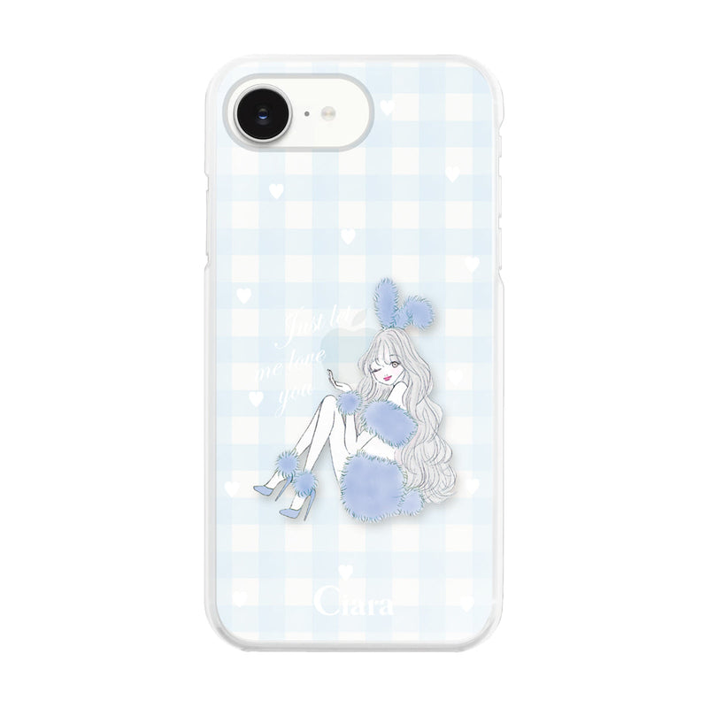 iPhoneケース ハイブリッド クリアケース ブルーバニー