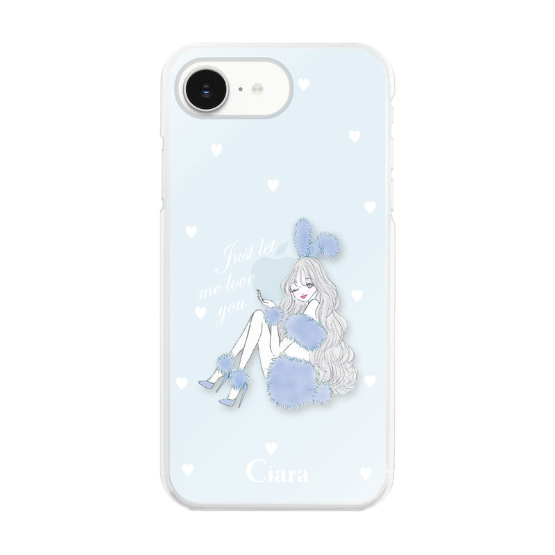 iPhoneケース ハイブリッド クリアケース ブルーバニー
