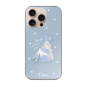 iPhone16Pro ガラス 強化ガラスケース ブルーバニー ブルー