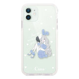 iPhone12mini クッションバンパー 耐衝撃クリアケース ブルーバニー ブルー
